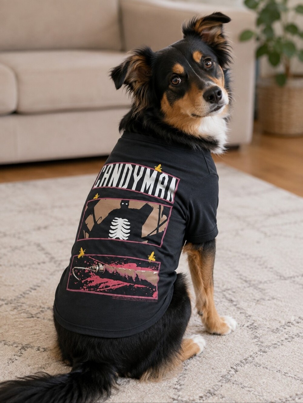 NWT Blended "Candyman" Horror Movie Graphic Tee Dog T-Shirt Medium M Black New